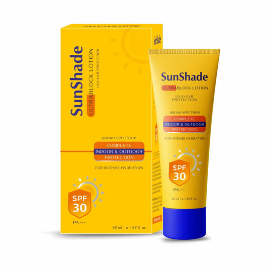 Sunshade Ultra Block Sunscreen Lotion SPF 30 PA+++| Broad Spectrum | UVA+UVB Protection | For All Skin Types - 50ml leeford